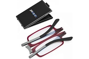 SZEOEOM Gafas de lectura plegables ultrafinas Lectores plegables ultraligeros Bule-light para hombres Mujeres Estuche de gafas rectangular portátil de viaje compacto