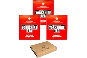 25 x Yorkshire Individually Wrapped & Tagged Tea Bags (25 pack) with Espresso Yourself Greeting Note | Letterbox Friendly | Perfect for Home, Office, and Travel | Premium Black Tea
