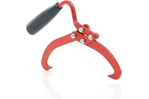 XPOtool Holzzange 340x150x30 mm bis 75kg, Handpackzange als Verladehilfe für Rundhölzer bis Ø19cm, Greifer mit Handgriff