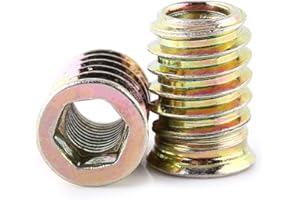 ESTINK Tuerca Embutir Madera, 20 pcs Insertos tTuerca M8, Tuercas Roscadas para Tornillos, Chapadas en Acero al Carbono, Tuerca para Muebles (20 mm)
