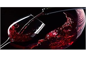 Tulup Impression sur verre100x50 cm Image Tableau Photo décorative panoramique pour la Cuisine et Le Salon - Nourriture et Boissons - Vin Rouge - Rouge
