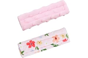 CYMNER Car Seat Belt Pads Seatbelt Covers, 2 Pack Ultra Soft Double-Sided Minky Fabric Car Seat Strap Pads for Kids, Seat Belt Pads for Kids Compatible with Car Seats/Strollers/High Chairs, for Baby Toddler