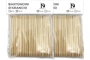 DIANA NAIL SHOP Bastoncini d'arancio,200pz 11,5cm, Bastoncini di arancio,200 Pezzi Bastoncini di Legno Arancio per Unghie, in legno, Remover; Spingicuticole, Pulisce tutta la zona della cuticola, Unghie, Cuticola