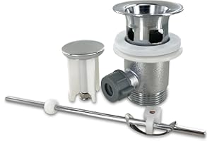 DL-pro Drain Fitting Drain Valve 1 1/4 Inch with Eccentric and Plug Chrome for Washbasin