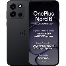 OnePlus Nord 6 | 12GB+256GB | Pitch Black | Snapdragon 8s Gen 4 | Segment's First Stable 165FPS Gaming | Segment's Largest 90