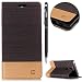 Produktbild WIWJ Schutzhülle für Sony Xperia XA2 Handyhülle Leather Case für Sony Xperia XA2 Hülle Lederhülle Flip Wallet Cover [Canvas-Serie Stand holster]Bookstyle Multi-Function Protektiv Kunstleder Stoßfest Bumper mit Kartenhalter Klappständer Magnetic Case Hülle für Sony Xperia XA2+1x Touch Stylus Pen-Braun
