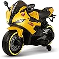 JN Creations 12V Kids Battery Operated Ride On Bike S1000RR with Hand Accelerator and Foot Brake (Yellow)