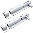 LICTOP White Aluminum Alloy Slide Bolt Latch Door Barrel 3 Inch Security Gate Sliding Latch 2pcs