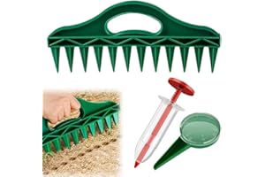 JAWUZ 3 piezas Puñetazo sembrador 12 Agujeros Sembradora Manual, Dispensador de Semillas Pequeñas, Esparcidor Herramienta Aflojar la Tierra y Sembrar Semillas con Precisión para Hortalizas y Flores (B)