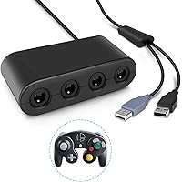 Keten Gamecube Controller Adapter, Adaptateur Manette Gamecube pour Super Smash Bros Adaptateur avec 4 Ports pour Wii U, Nint