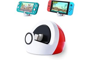 Antank - Piccolo supporto di ricarica per Nintendo Switch/Switch Lite/Switch OLED, porta di ricarica per porta di tipo C, senza proiezioni, mini compatto portatile, bianco e rosso