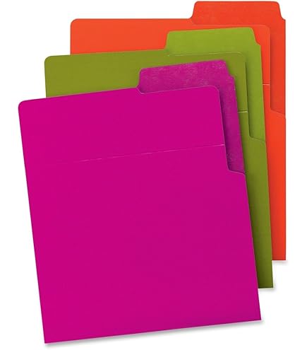 Smead Organized Up Notes Slash File Jackets - Letter Size, Assorted Colors, 12 Per Pack (Pink, Yellow, Goldenrod, Aqua)
