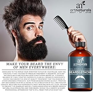 ArtNaturals Organic Beard Oil and Conditioner - (2 Fl Oz/60ml) - 100% Pure Unscented - Beard and Mustache Growth… - Image 6