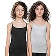 Adira | Camisole for Girls 13-14 Years | Flat Padded Innerwear Vest | Cami for Puberty | Overs Nipples & Gives Confidence at School | Soft, Stretchy Cotton | Pack of 2