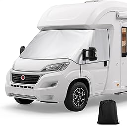 Coviek Frontscheibenabdeckung Wohnmobil für FIAT Ducato, Peugeot Boxer, Citroen Jumper X250/290 (2006-2025), 600D Scheibenabdeckung mit Weichem Futter, Wasserdicht & Sonnenschutz für den Außenbereich