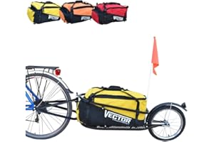 PolironeShop VECTOR: Rimorchio Monoruota per Bici con Borsone - Ideale per Trasporto Materiale, Merce e Spesa durante il Cicloturismo