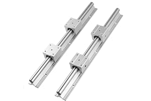 CNCYEAH 2Pcs Linear Rail Guide SBR20-300mm Linear Slide Rail Shaft With 4 Pcs SBR20UU Motion Slide Rail Guide Bearing Block Kit for DIY CNC Routers, Mills, Lathes
