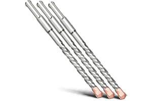 MOXPIFY Broca SDS Plus de doble hélice, taladro percutor para hormigón, piedra, piedra natural, 6 x 160 mm, 3 unidades