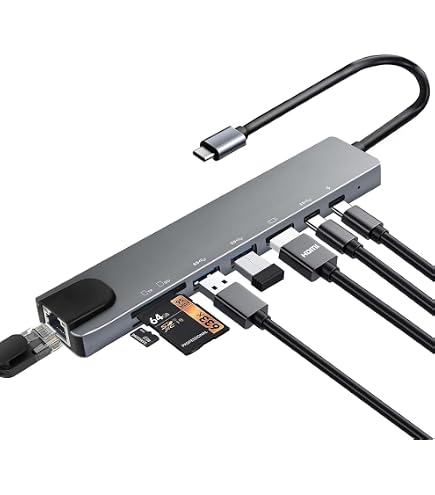 Station D'Accueil USB-C 8 En 1 - Adaptateur Avec Port Ethernet RJ45, Charge PD 87W, HDMI 4K, USB 3.0, Lecteur Carte SD/TF