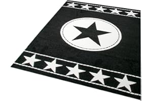 Traum Dywan dziecięcy mata do zabawy dywan do pokoju dziecięcego gwiazda dywan gwiazdy czarny kremowy