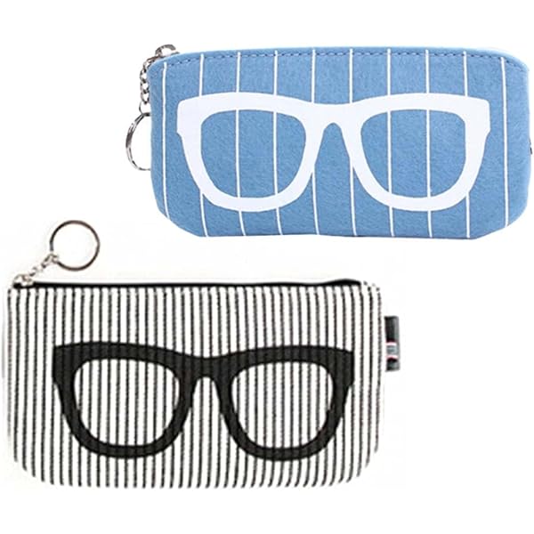 2 Borse Per Occhiali In Feltro + 4 Panni Per Pulizia - Custodia Morbida, Ultra Sottile, Con Cerniera, Per Occhiali Da Sole E Da Lettura - Foto 3