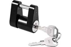 SunBeautiful Lucchetto per gancio di traino, in lega di zinco, per roulotte, antifurto per frizione antiglione, antifurto durevole per il rimorchio