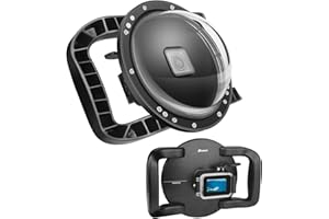 SHOOT Dual Handle Stabilizer Grip Dome Port for GoPro Hero 8 Action Camera-Overall Design,Convenient Operation,Waterproof up to 45M/147ft