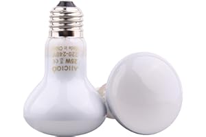 AIICIOO - Lampadina a infrarossi riscaldante per animali domestici, per rettili e anfibi, 25 W, 2 pezzi, bianco