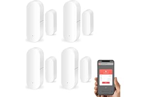 Comboss Detector de Sensor de Puerta WiFi, Sensor de Ventana inalámbrico, Alarma en Tiempo Real, Sensor de Apertura de Puerta para alertas de intrusión de Negocios, 2 Pack