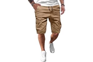JMIERR Pantalones Cortos Hombre Deporte Casual Chino con Bolsillos