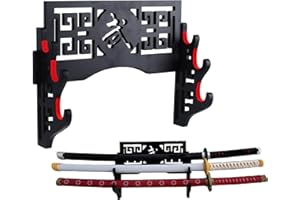 Z-fiber Spada con Supporto a Parete per Supporto per Spada Espositore Imbottito Katana Wakizashi Spade Genji e Samurai,3 Tier