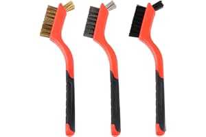 TOMOYUKI 3 Pezzi Set di Spazzola in Filo in Metallica Acciaio Inossidabile, Ottone al Carbonio, Nylon, Spazzole per Pulizia di Punte da Trapano per Legno Scorie di Saldatura e La Ruggine, 3 Piccole