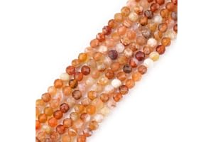 GEM-INSIDE CREATE YOUR OWN FASHION GEM-Inside AA-Qualität, 2 mm, natürlicher orangefarbener Feueropal, Edelstein, Quarz, facettiert, rund, winzig, kleine Abstandshalter, Perlen für Schmuckherstellung, Armband, Ohrringe, Charms, voller