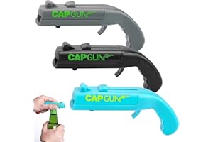 AIQI 3 Stück Cap Gun,Flaschenöffner Lustig, Kronkorken Pistole, Bierdeckelpistole, Cap Gun Flaschenöffner Pistole, Gadgets für Männer für Zuhause Bar Party Trinken und Spiel