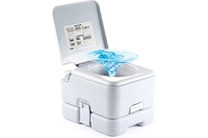 DARTMOOR 10L Toilette Portatile da Campeggio, WC Portatile Scaricabile, Toilette da Viaggio per Camper, Roulotte, Barca, Toilette con Vasino Cassetta Mobile, Toilette con Pompa a Pistone