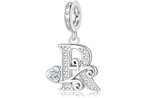 TIZU Pendente Charms Lettera Ciondolo Compatibile con Europeo Braccialetti e Delle Collane, Regali per le Ragazze Donne Mamma
