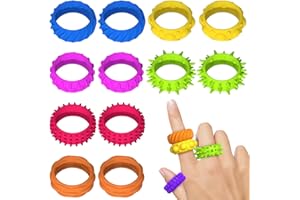 HABNI 12 Pcs Fidget Toys Anillos Sensoriales Juguete De Descompresión Sensorial Juguete Antiestrés para Niños Niñas Alivio del Estrés Y Ansiedad Autismo Y Tdah