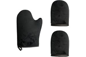 REQAG 3 Stück Selbstbräunungshandschuh mit Daumen Self Tanning Mitt Gesicht Selbstbräuner Körper sonnenlos Applikator Samt doppelseitig Lotion Mousse verhindert fleckige Hände wiederverwendbar