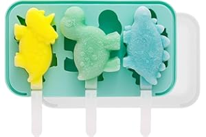 JGYCVBU Moldes Helados Silicona, Reutilizable, Sin BPA, Moldes de Polos con Tapa Antiderrame y 6 Palos, DIY Moldes para Helados Casero, para Solía Hacer Paletas, Chocolate Postre congelado(Animales Patrones）