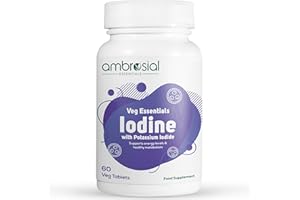 Ambrosial Iodine Supplement 5000mcg with 7500 mcg Potassium Iodide| High Strength Iodine Tablets | Natural Source of Iodine from Potassium Supplements & Iodide Tablets (Pack of 1-60 Tablets)
