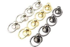 HUNDREDWEAT 60 Pezzi Rivetto con Anello Rivetti Tondi Rivetti in Metallo Rivetto Artigianale in Pelle Fai da te per la Decorazione della Custodia del Cellulare della Borsa della Borsa Della Cintura Fai da te
