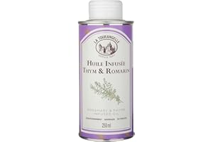 La Tourangelle - Huile infusée au thym romarin - Véritable infusion naturelle - Goût frais et savoureux - Sans arômes ajoutés - 250ml