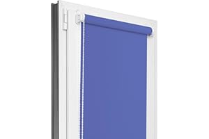 Estika® Estor opaco sin taladrar – Ancho de la tela 80 cm x 220 cm – Azul – 6 colores de tela, persianas para ventanas sin taladrar, estores Klemmfix para ventanas interiores