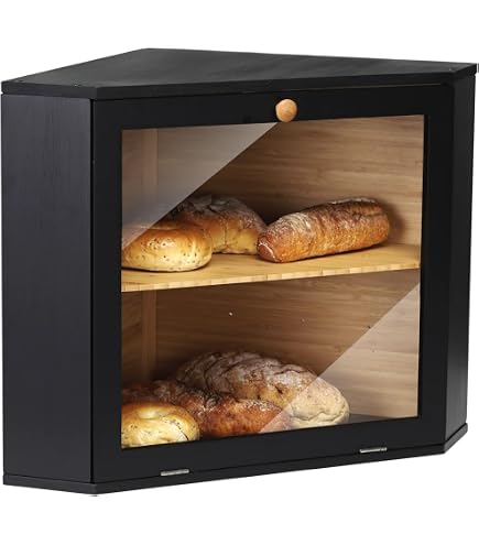 Scatola Portapane Angolare Da Cucina Con Anta Ondulata In Acrilico, Capiente E Salvaspazio - 5
