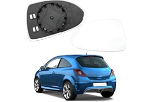 OPALTOOL Vetro Dello Specchietto Retrovisore Esterno Riscaldato per Opel Corsa D E, Sinistra Vetro Specchietto Retrovisore Riscaldabile con Piastra di Supporto
