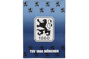 TURN- UND SPORTVEREIN MÜNCHEN TSV 1860 München Flanelldecke - Logo - blau Kuscheldecke Decke - Plus Lesezeichen Wir lieben Fußball
