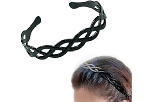 PMELCXD Bandeaux Antidérapant Élastique Ondulés,1Pcs Bandeau en plastique,Sport Unisexe Serre Tete Accessoires pour Femmes et Hommes (Noir)