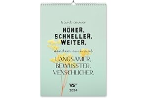 ‎VISUAL STATEMENTS Visual Statements - Wandkalender Best of VS" 2024 - Monatskalender in A3-12 motivierende & lustige Sprüche - Wanddeko