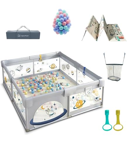 JSKWIKE 5 Pcs Anneau Parc Bebe, Anneaux pour Lit Bébé et Parc Anneau de Lit Bébé Anneaux pour l'entraînement de l'équilibre Idéaux pour Aider le Bébé à Se Lever du Bercea