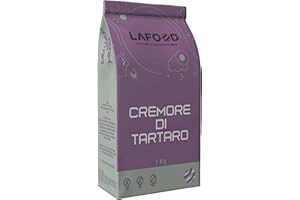 Cremor Tartaro 100% Naturale – 1KG - Lafood - Lievito alimentare secco - PRODOTTO PURO AD USO ALIMENTARE - E336